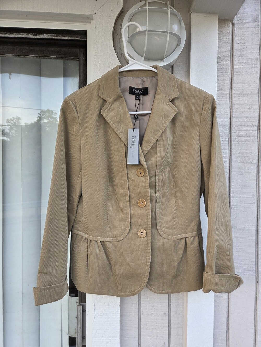 NWT - Talbots - Women's Tan Corduroy Blazer Jacket - Size 6